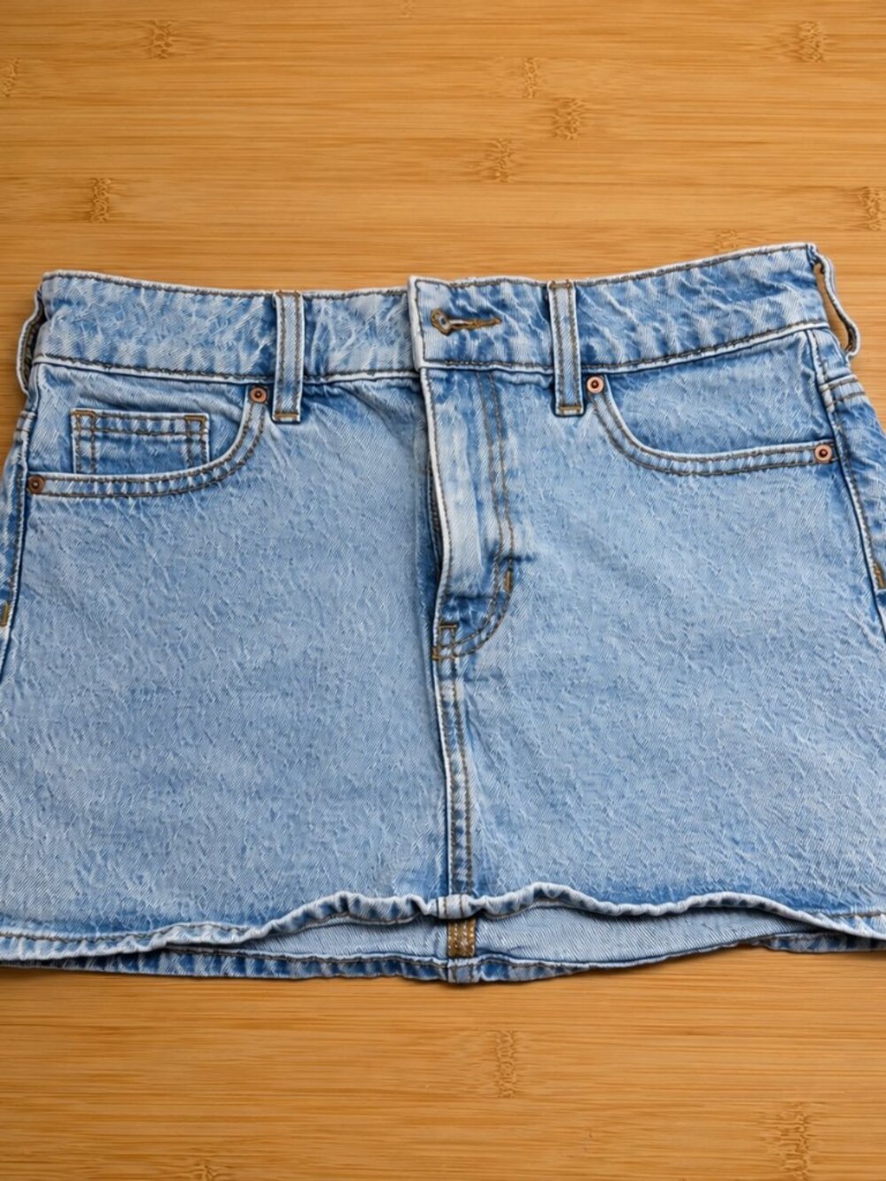 PacSun Light Wash Denim Mini Skirt